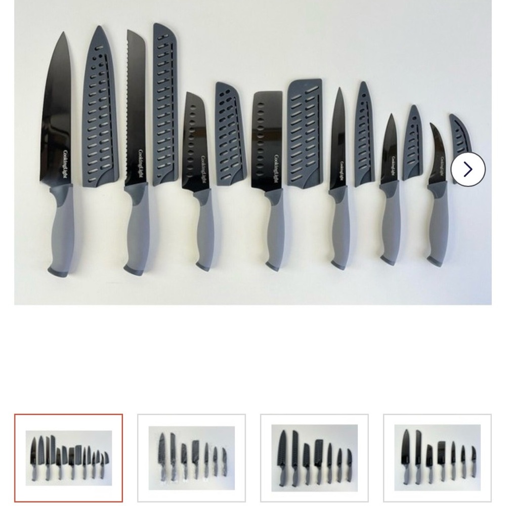 Cooking Light Gray-Handle 17-Piece Kitchen Knife Set